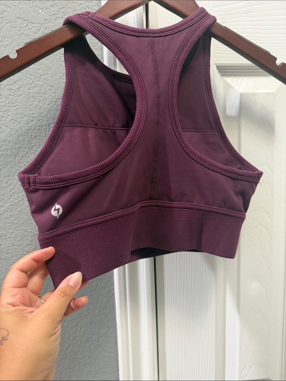 Popflex sweat sesh crop top in plum size small - Picture 2 of 3